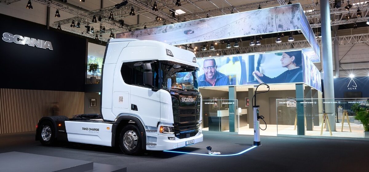 Scania unveils super charger for electric trucks
